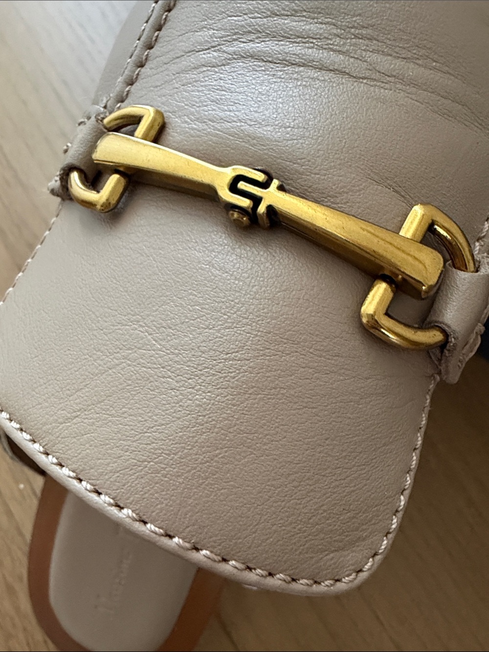 Massimo Dutti Leather Mule Loafers with Gold Buckle - Picture 7 of 9